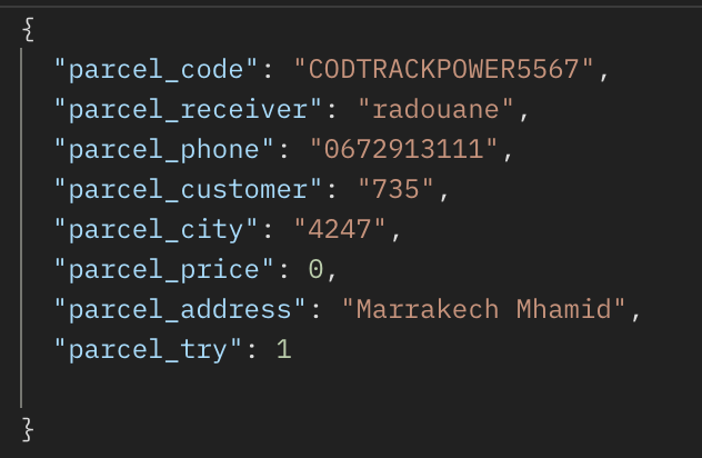 Exemple de requête API